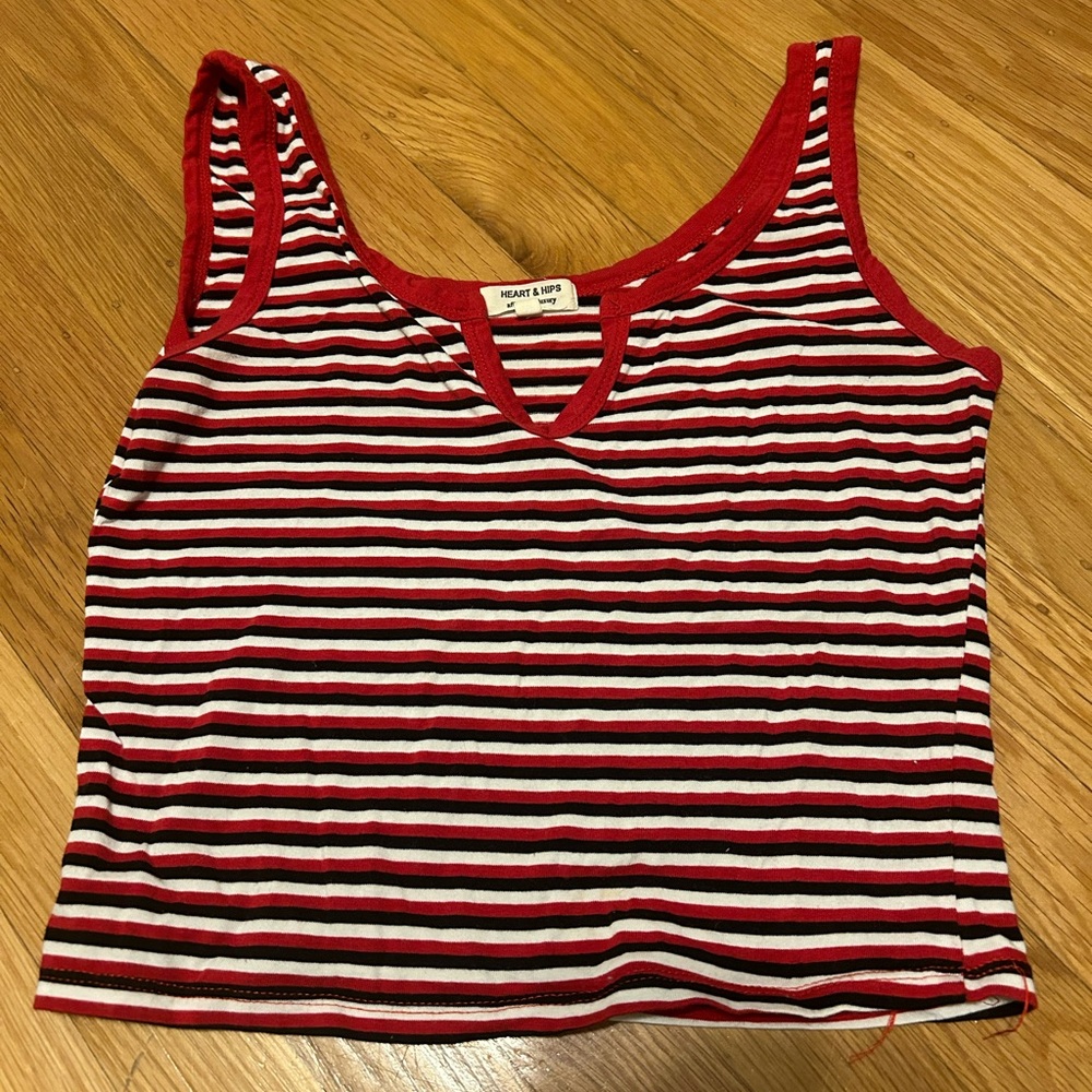 medium striped crop top.